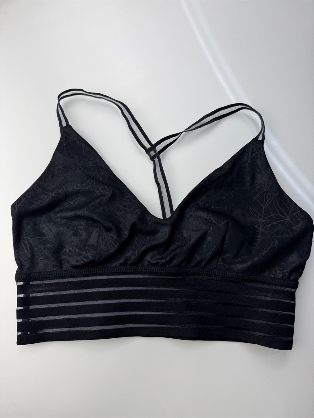 Sweaty Betty Black Strappy Sports Bralette with Sheer Band